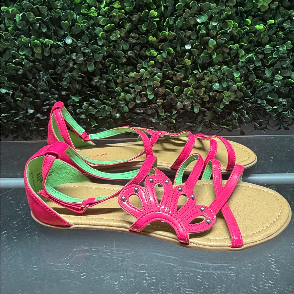 American Eagle Outfitters Hot Pink Strappy Gem Accent Sandals